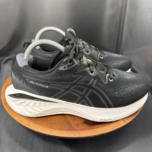 Asics Gel-Cumulus 25 Womens Size 9 Black White Athletic Running Shoes Sneakers - Picture 1 of 9